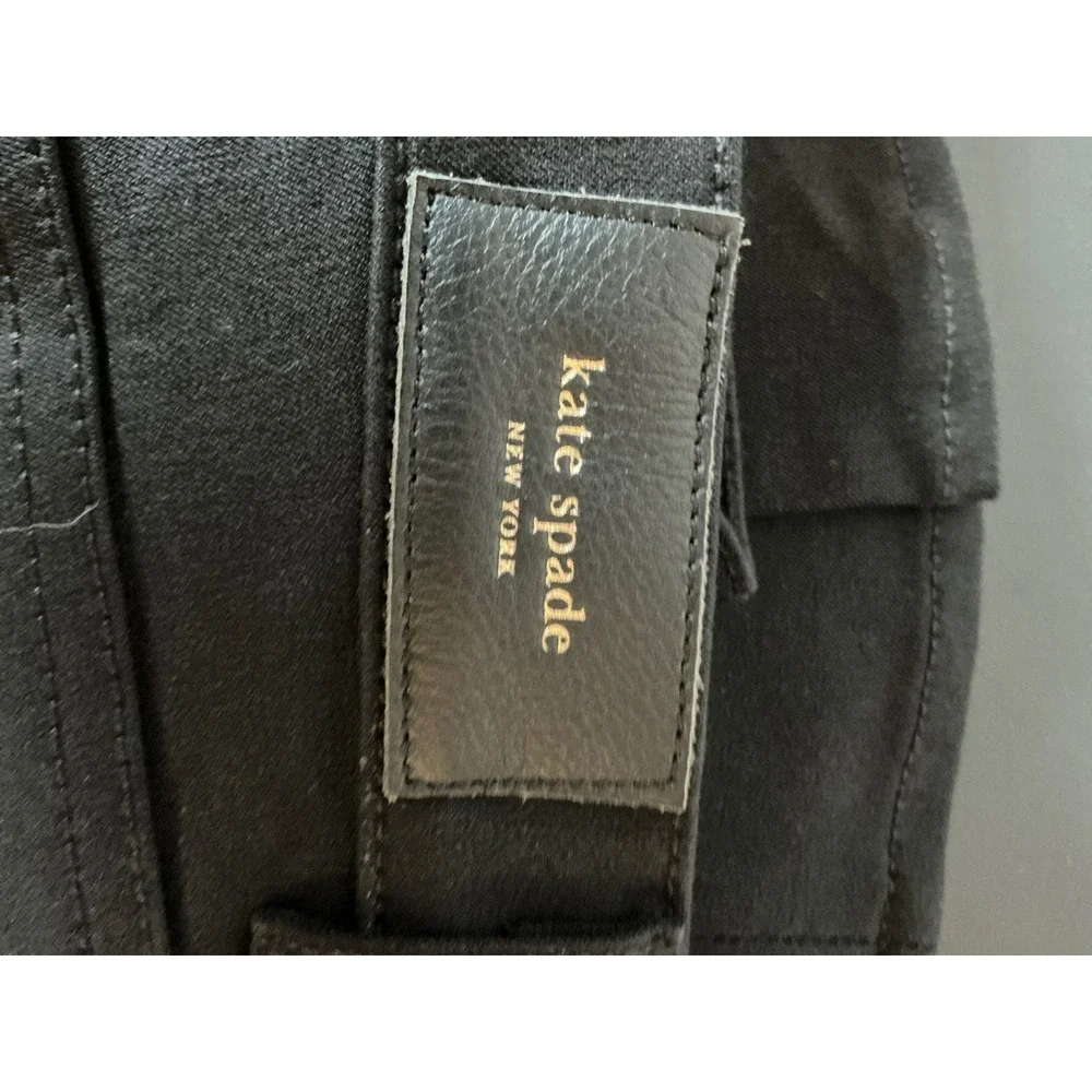 Kate‎ Spade Broome Street Black Skinny Pants Front Zip Pockets 24 Made in USA